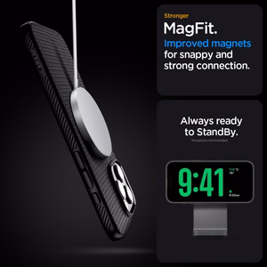 Spigen Liquid Air "T" Magnetinis dėklas telefonui iPhone 16 Pro - matinė juoda