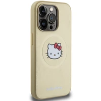 Hello Kitty odinis Kitty Head magnetinis dėklas telefonui iPhone 13 Pro Max - auksinis