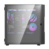 Darkflash DK431 Glass computer case (black) + 4 RGB fans