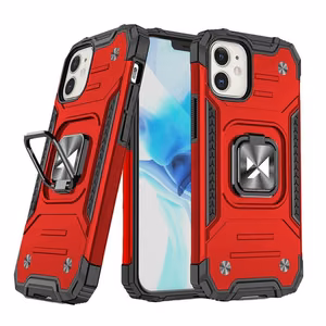 Wozinsky Ring Armor dėklas telefonui iPhone 14 šarvuotas dėklas su magnetiniu laikikliu raudonas