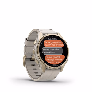 Garmin Fenix 8 3,3 cm (1.3") AMOLED 43 mm Skaitmeninis 416 x 416 pikseliai Lietimui jautrus ekranas Auksas „Wi-Fi“ GPS (palydovinis)