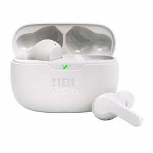 Belaidės ausinės JBL IP54 IPX2 Wave Beam baltos