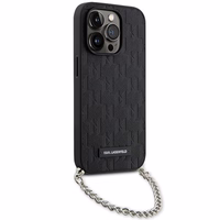 Karl Lagerfeld KLHCP14LSACKLHPK iPhone 14 Pro 6.1" juodas/juodas hardcase Saffiano Monograma Grandinė
