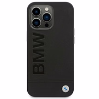 BMW Leather Stamp deklas, skirtas iPhone 14 Pro - Juodas