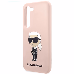 Karl Lagerfeld KLHCS23MSNIKBCP S23+ S916 kietas dėklas rožinis/rožinis Silikoninis Ikonik