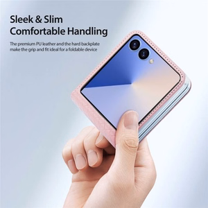 Telefono dėklas Dux Ducis Bril skirtas Samsung F707 Z Flip 5 5G rožinis