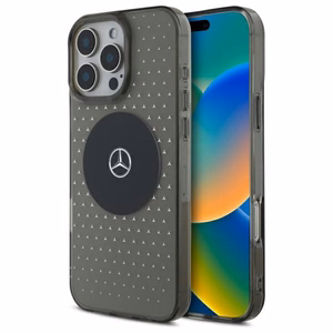 Mercedes MB Dėklas telefonui iPhone 16 Pro su Žvaigždžių raštu - Juodas