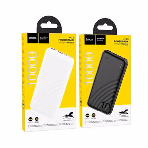 Išorinė baterija POWER BANK Hoco J123 10000mAh (2xUSB; 1xType-C) juoda