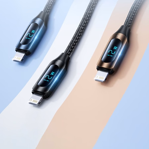 USB-A - Lightning kabelis Wozinsky WUALC2 su LED ekranu 2.4A 2m - juodas