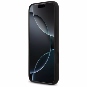 Guess Silikoninis didelis 4G užrašas dėklas iPhone 17 Pro Max - juodas