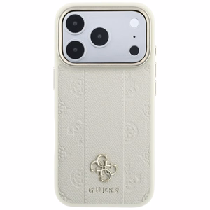 Guess Stripe Peony 4G Logo MagSafe dėklas, skirtas iPhone 18 Pro / 17 Pro – spalva: smėlio