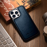 iCarer odinis Oil Wax dėklas telefonui iPhone 14 Pro Max, odinis dėklas mėlynas (WMI14220720-BU)