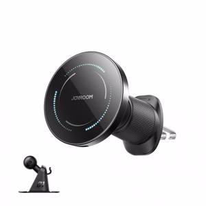 Belaidis automobilinis įkroviklis-laikiklis Joyroom (JR-ZS502) Magnetic (MagSafe 15W) tvirtinamas ant ventiliacijos grotelių juodas