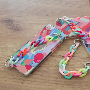 Color Chain Case gelinis lankstus elastingas dėklas su grandinėlės pakabuku Samsung Galaxy A12 įvairiaspalvis (1)