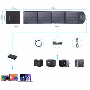 Choetech SC009-V2 saulės sulankstomas įkroviklis 100W USB-C / 2x USB-A PD QC - juodas