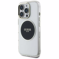 Guess IML Metal Colored Circle Classic Logo Magnetinis dėklas telefonui iPhone 16 Pro Max - juodas