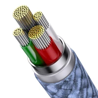 3v1 USB kabelis "Baseus StarSpeed" serijos, USB-C + "Micro" + "Lightning" 3,5A, 1,2 m (mėlynas)