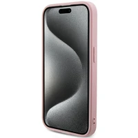 Guess GUHCP15XPSAIRSP iPhone 15 Pro Max 6.7" dėklas Saffiano Iridescent Script - rožinis