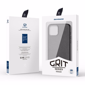 Dux Ducis Grit odinis dėklas iPhone 14 Plus Elegantiškas dirbtinės odos dėklas (MagSafe suderinamas) Juodas