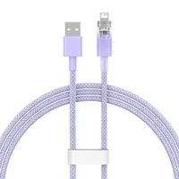 Greito įkrovimo kabelis Baseus USB-A į Lightning Explorer Series 1m 2.4A (violetinis)