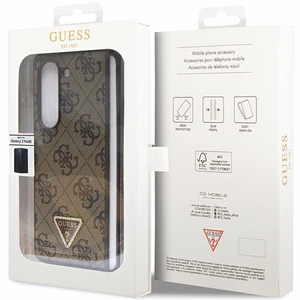 Guess odinis 4G trikampio Strass dėklas telefonui Samsung Galaxy Z Fold 5 - rudas