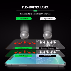 Apsauginis stiklas (m) - Bestsuit Flex-Buffer Hybrid Glass 5D su antibakterine Biomaster danga Apple iPhone 12 mini juodas (m)