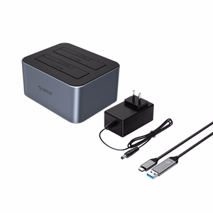Orico 6626C3-C-V1 dviejų diskų dokas su klonavimo funkcija 2.5"/3.5" SATA HDD/SSD pilkas