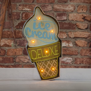RETRO metalinė iškaba LED Ice Cream Forever Light