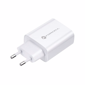 Įkroviklis Forcell + "USB-C (Type-C) to Lightning Cable" (1xUSB-C 3A 20W) baltas