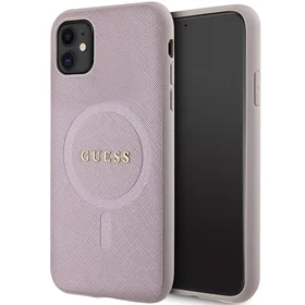 Guess GUHMN61PSAHMCP dėklas telefonui iPhone 11 / Xr - rožinis Saffiano Magnetinis