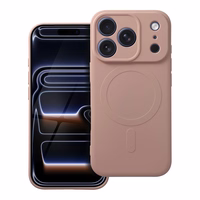 Silikoninis Magnetinis dėklas telefonui, suderinamas su MagSafe, skirtas iPhone 17 Pro, rožinis