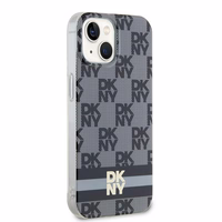 DKNY IML languotas mono raštas ir spausdintos juostelės Magnetinis dėklas iPhone 15 / 14 / 13 - juoda