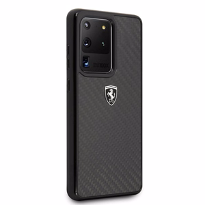 Ferrari Carbon Heritage dėklas telefonui Samsung Galaxy S20 Ultra - juodas