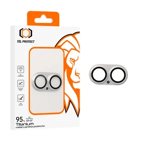 Tempered glass Tel Protect 95% AR+AF Full Metal Camera Protector on camera for Iphone 17 silver (camera island)