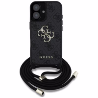 Guess 4G Big Logo Cord Stap dėklas telefonui iPhone 16 - juodas