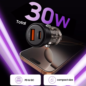 Tech-Protect CC03 30W automobilinis įkroviklis 2 lizdai USB-A / USB-C juodas