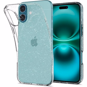 Spigen Liquid Crystal dėklas, skirtas iPhone 16 6.1", skaidrus su blizgučiais