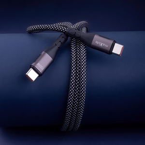 "Maxlife MXUC-11" magnetinis kabelis USB-C - USB-C 1,0 m 100W juodas nailonas