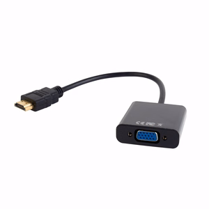 Gembird A-HDMI-VGA-03 vaizdo kabelio adapteris 0,15 m HDMI Type A (Standard) VGA (D-Sub) juodas