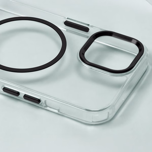 Clear Thin Mag dėklas for iPhone 16 Pro 6,3" juodas