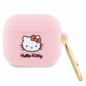 Hello Kitty silikoninis 3D Kitty galvos dėklas AirPods 3 - rožinis