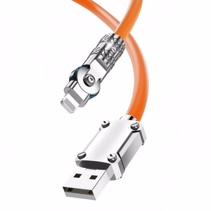 USB laidas Dudao L24AL (180' kampas) Oranžinis Lightning 100cm (iki 30W)