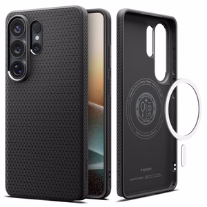 SPIGEN dėklas LIQUID AIR MAG, suderinamas su MagSafe, skirtas SAMSUNG S26 Ultra, matinis, juodas
