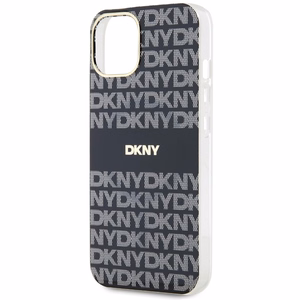 DKNY IML Mono ir juostelės Magnetinis dėklas iPhone 15 Plus / 14 Plus - juoda