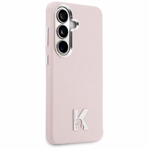 Dėklas Karl Lagerfeld K Metal Logo MagSafe Samsung Galaxy S26 rožinis
