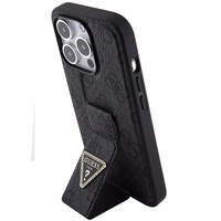 Guess dėklas telefonui su stovu Grip Stand 4G Triangle Strass iPhone 15 Pro Max - juodas