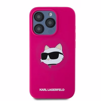 Karl Lagerfeld Silikoninis Choupette Head Magnetinis dėklas telefonui iPhone 15 Pro Max - rožinis