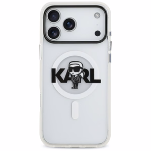 Karl Lagerfeld IML Karl Eskizas Logotipas Magnetinis dėklas telefonui iPhone 17 Pro Max - skaidrus
