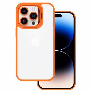 Tel Protect Dėklas telefonui su stovu + kameros stiklas Iphone 15 Pro oranžinė