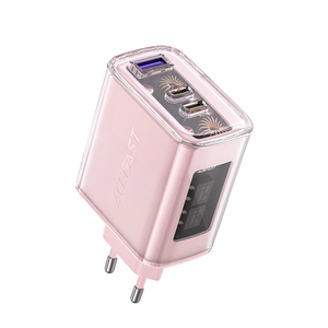 Acefast GaN 65W įkroviklis su 3 jungtimis (1xUSB, 2xUSB C) - violetinis (A45)